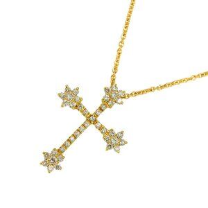 Ponte Vecchio Diamond 0.41ct Cross Necklace 18K YG 750 90287431
